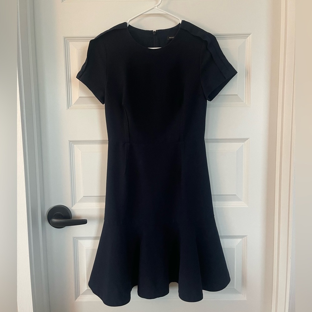Banana Republic fit and flare navy dress